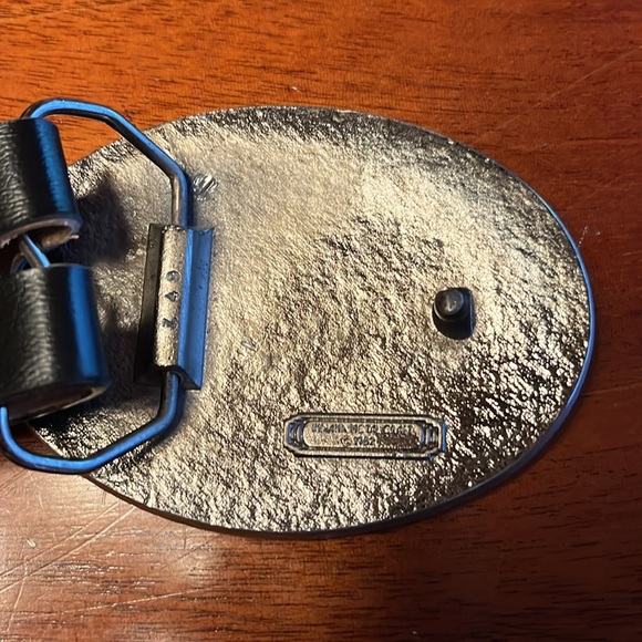 Made in USA Leather Belt with Canada Belt Buckle c1981 - Picture 6 of 6